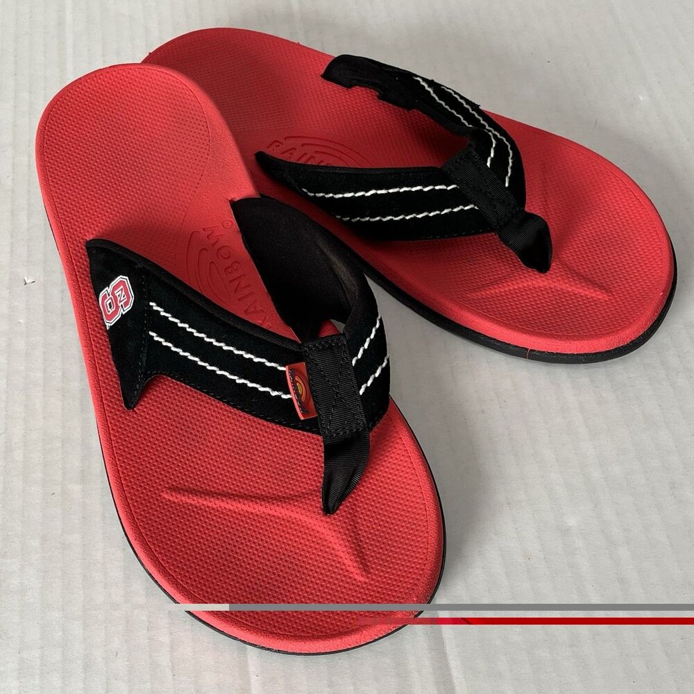 Rainbow East Cape Flip Flops Molded Rubber Slip On Comfort Sandals NCSU Mens 11 - Picture 13 of 16